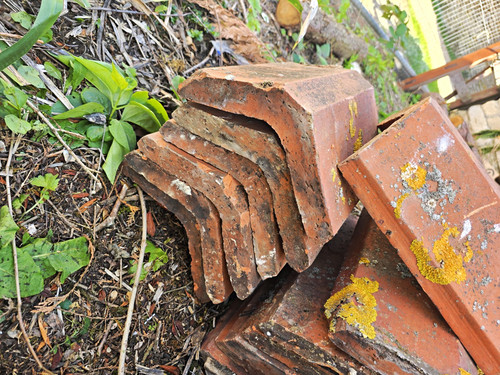 Red clay roof tile rectangular - red,