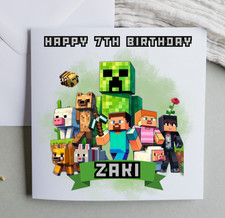 Minecraft Happy  Birthday card