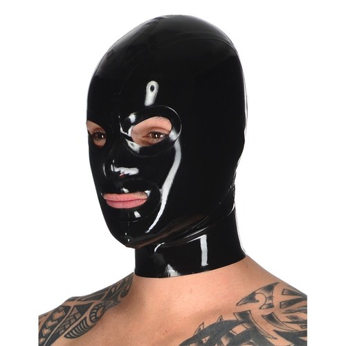 Mens latex mask hood - mens,