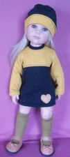 A 3 PIECE  CABLE  SWEATER DRESS OUTIT FOR  GOTZ HANNAH DOLLS