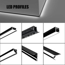 2M Black Aluminium LED Profile