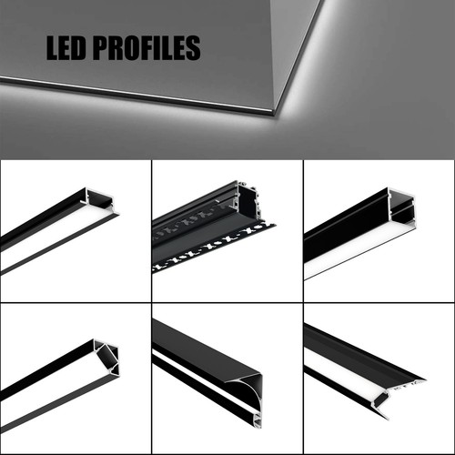 Black aluminium led - black, profile