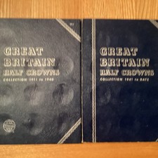 Whitman Coin Folders Empty.  Half crowns.