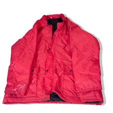 Vintage red insulated padded long sleeve winter large coat jacket | L | SKU 3630