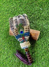 Smudge Feather Fan with Tigers