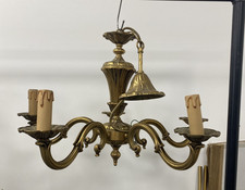 Superb Quality Heavy Antique Brass French 5 Arm Chandelier H45cm W58cm