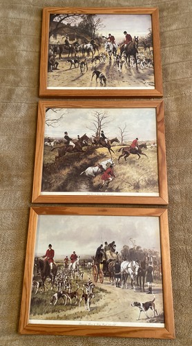 Set hunting scene prints - hunting,