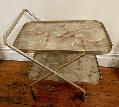 Vintage 1970s gold marble - gold,