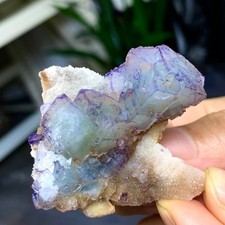 45G Rare transparent purple green cubic fluorite mineral crystal sample/China