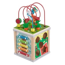 7in1 Kids Wooden Nature Activity Cube Multipurpose Baby Learning Montessori Toys