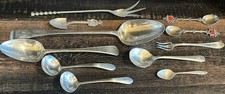 11 Sterling 925 Silver Spoon Fork  Lot. 328 Grams Silver Scrap Or Resale Antique