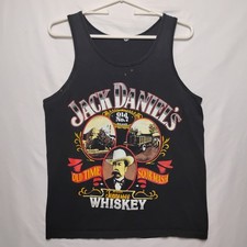 Vintage Jack Daniels Tennessee Whiskey Tank Top Black Size S/M