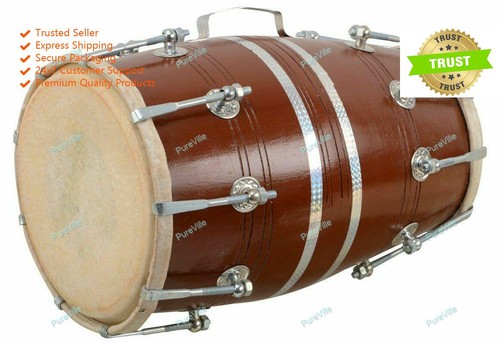 Wooden dholak folk indian - wooden,