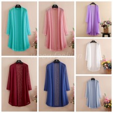 Lady Plus Lightweight Long Sleeve Drape Open Front Cardigan Long Sweaters Duster