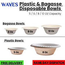 Disposable Plastic Bowls Party Bowls White or Bagasse Paper Bowls BBQ