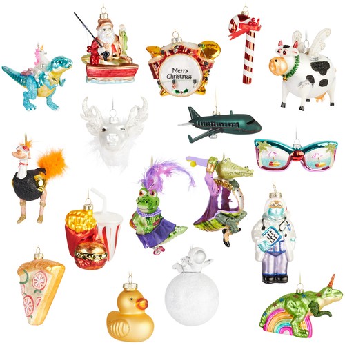Funny glass baubles hanging - glass,