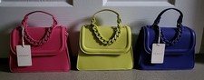 3 X Primark Handbags, 2 New With Tags Purple & Pink, Green Used Once.