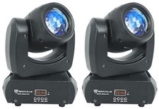 2) Rockville Rock Beam DC DJ Club Stage Pro Moving Head Lights 8 Gobos+18 Prisms