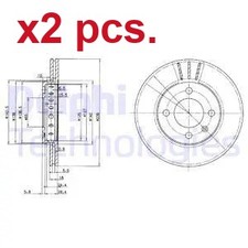 X2 PCS FRONT BRAKE DISC ROTOS