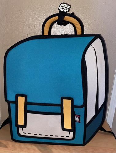 Jump from paper backpack - jump,