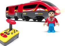 Battery Powered Remote Train Engine Red for Wooden Track ( Fits Brio Thomas ) 