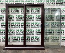 MAHOGANY BROWN SLIDING DOORS PATIO USED UPVC EXTERNAL EXTERIOR DOUBLE GLAZED