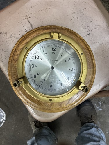 Ship brass clock - brass,