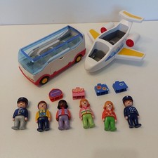 Playmobil 1-2-3 aeroplane and bus and people.