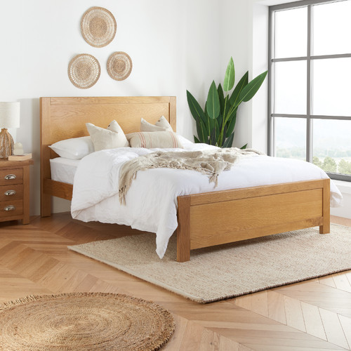 Wooden oak bed stanford - wooden,