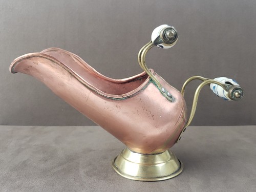 Vintage copper coal scuttle - copper, w/
