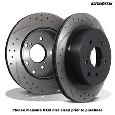 REAR DRILLED GROOVED 296MM BRAKE DISCS FOR NISSAN SKYLINE R33 2.5 GTST 93-98