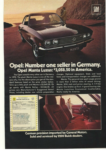1973 opel manta luxus - 1973,