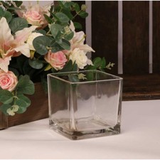 GLASS DESIGNER CUBES/TANKS FLOWER VASE HOME OR WEDDING CENTER PIECE FLORISTRY