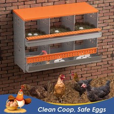 6 Hole Auto -Rollout Egg Collection Chicken Nesting Box Metal Poultry Laying Box
