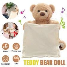 Teddy Bear Peek A Boo Plush Doll Interactive Soft Toy Kids Xmas Birthday Gift