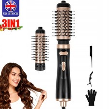3in1 Rotating Hair Dryer Brush Hair Set Detachable Styler Hot Air Brush UK