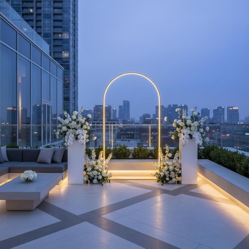 Golden wedding arch wrought - golden,