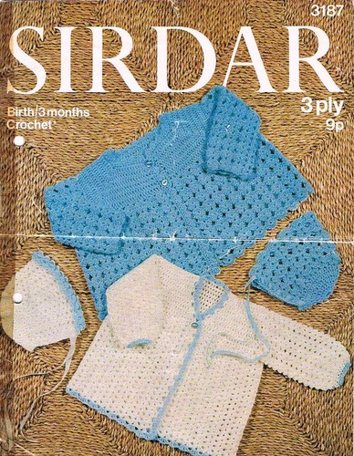 Baby cardigan bonnet crochet - cardigan, &