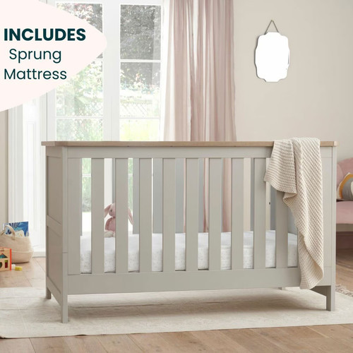 Verona cot bed with sprung - with,