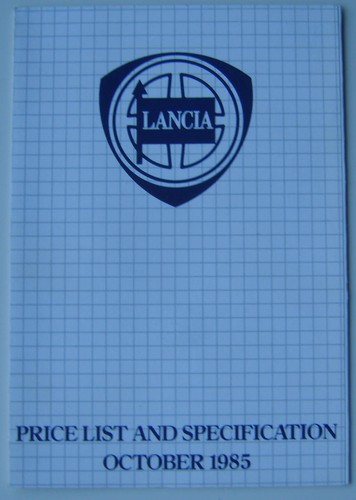 Lancia price list 1985 - lancia,