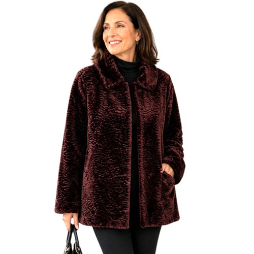 Faux persian lamb fur jacket - faux,