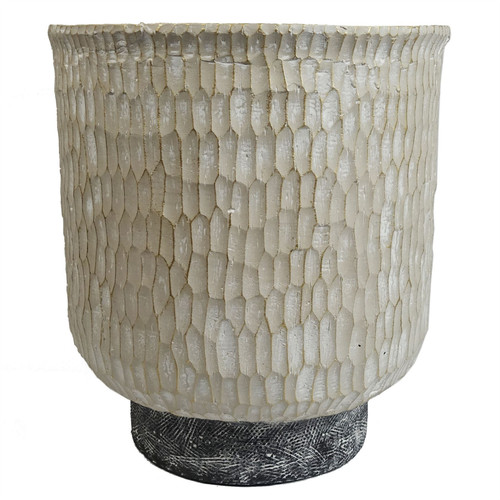 Planter 32cm white fibreglass - planter,