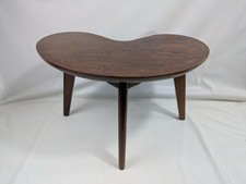 Wooden Boomerang Kidney Coffee Side Table Mid Century 50s 60s 32cm High