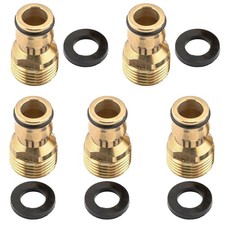 Convenient 5 Pack Brass Tap Adaptors  Male 12 12mm External Thread Fitting