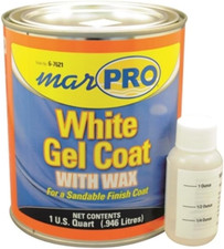 Marpro 6-7621 Gel Coat WHITE with Wax QUART Boat Fiberglass Repair Marine