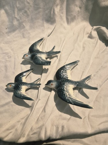 Vintage ceramic flying swallow - ceramic,