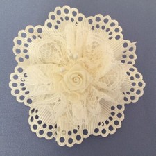Girls Pale Ivory Rosette Hair