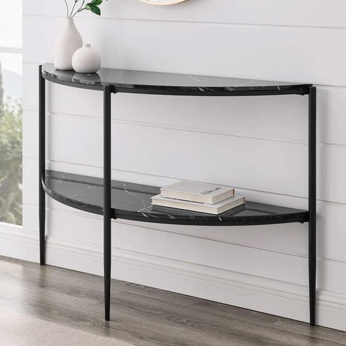 Console table black marble - console,