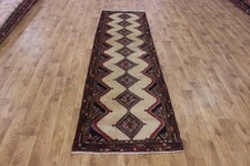 Old Handmade Oriental Traditional Wool Runner Wool Rug 270 x 70 cm