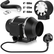 4/5/6 inch Inline Bathroom Extractor Fan Universal Loft Ventilation System Kit